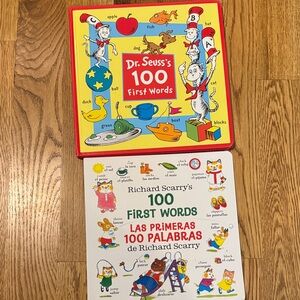 Dr. Seuss 100 First Words Book - Red and Yellow Fun and Richard Scarry book